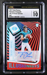 2021 Panini Illusions Football - Trevor Lawrence ILL-10 - Red Auto /10 - CSG CGC 10 10