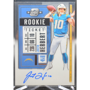 2020 Contenders Optic Football - Justin Herbert 104 - Rookie Ticket Auto